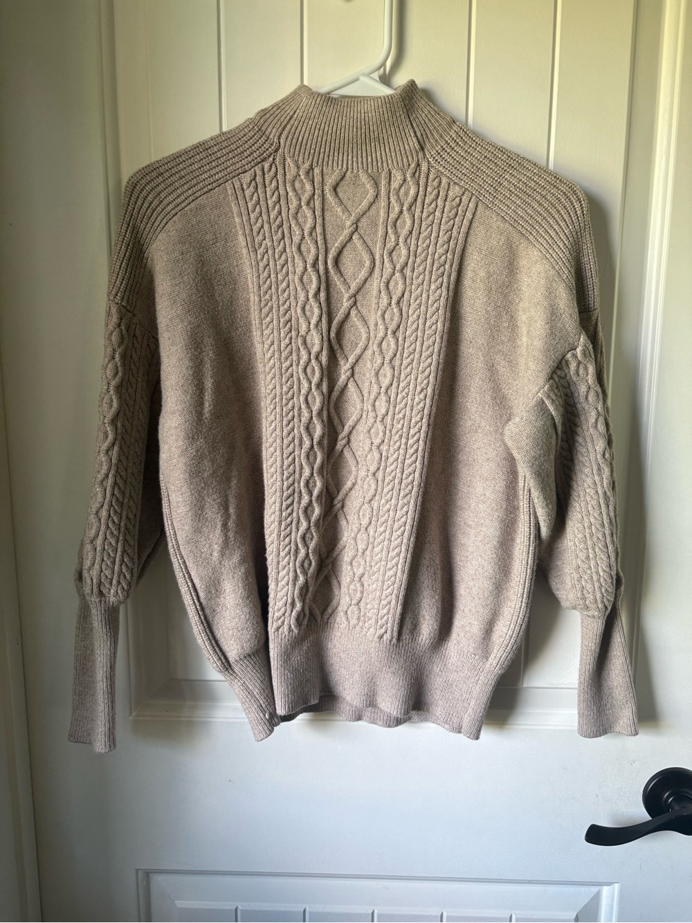 CYRUS Women's Cable Knit Mock Neck Sweater